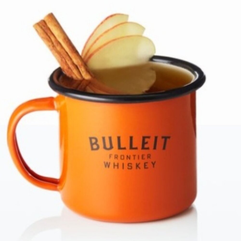 Bulleit Frontier Whiskey Campfire Coffee Mugs Set of 2 Black 8 oz NWOT - Picture 3 of 5